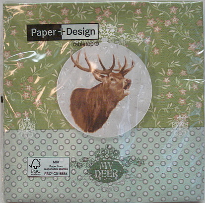 Servietten My Deer - 20stk,33x33cm,3-lagig,Zellstof