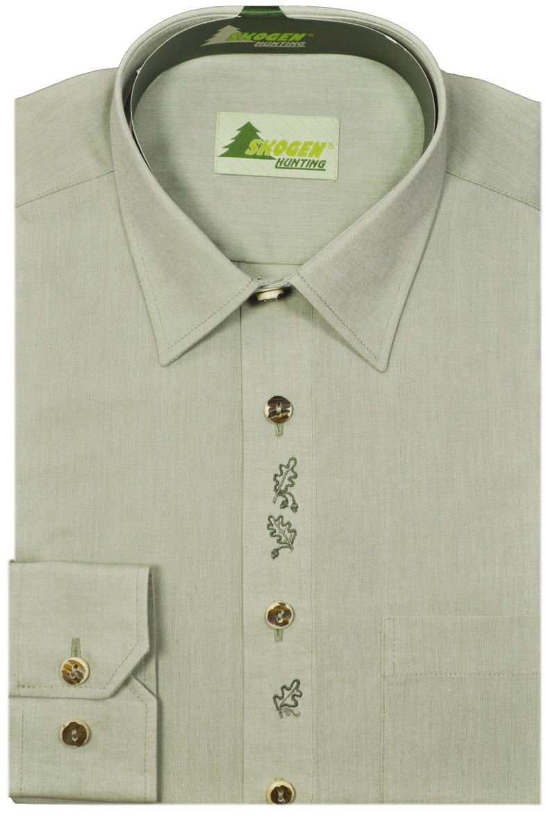 Hemd Chambray 1/1-Arm - Eichenlaub Stickerei