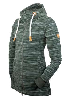 Fleece Hoody Ladies Fashion - lang, modischer Kordelzug