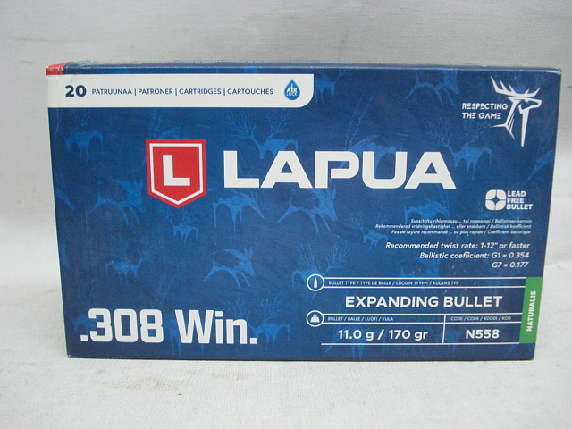 Lapua .308Win Naturalis 11,0g/ - 170gr (a20)