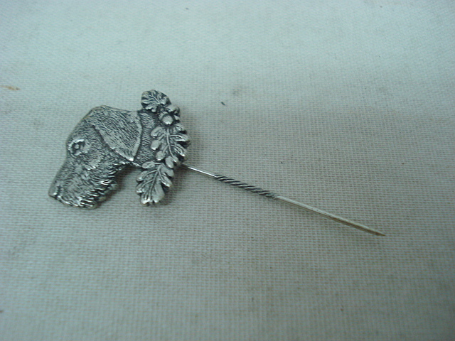 Anstecknadel Dt. Drahthaar - altsilber, langer Nadel