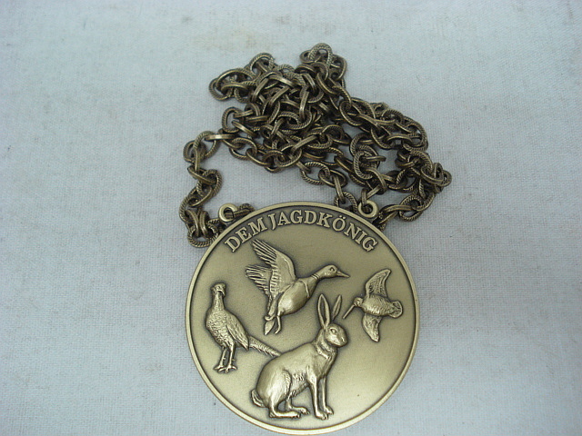 Jagdmed. Niederwild bronze - 60 mm bronzefarbig, Ring & Öse