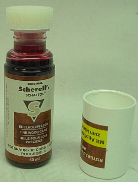 Scherell´s Schaftol Öl mit integriertem Auftrageschwamm Farbe: rot