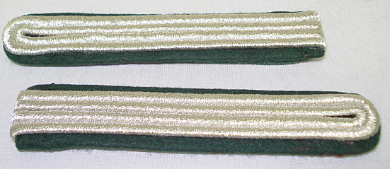 Schulterstück 2 streifig - silberfarbiges Metallgespinst