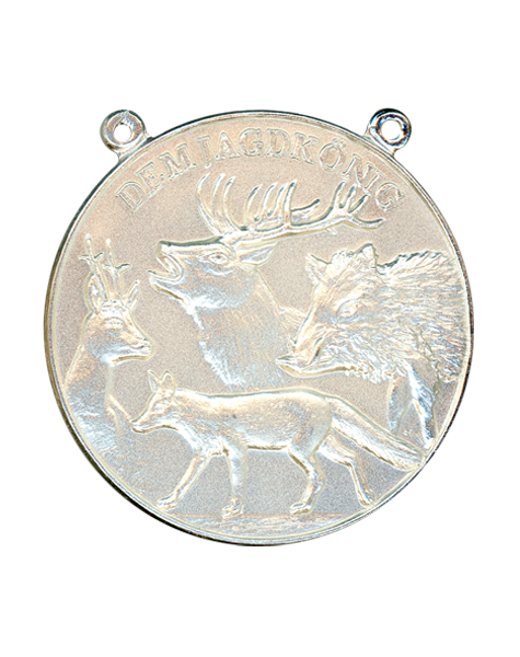 Jagdmed. Hochwild silber - 60 mm, Ring und Öse