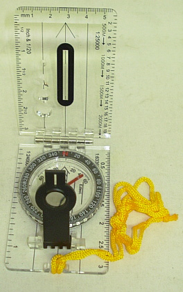 Kartenkompaß klappbar - Durchmesser 50mm/durchsichtig
