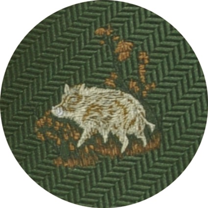 Krawatte Motiv Wildsau mit Streifen	Motiv Wildsau mit Streifen