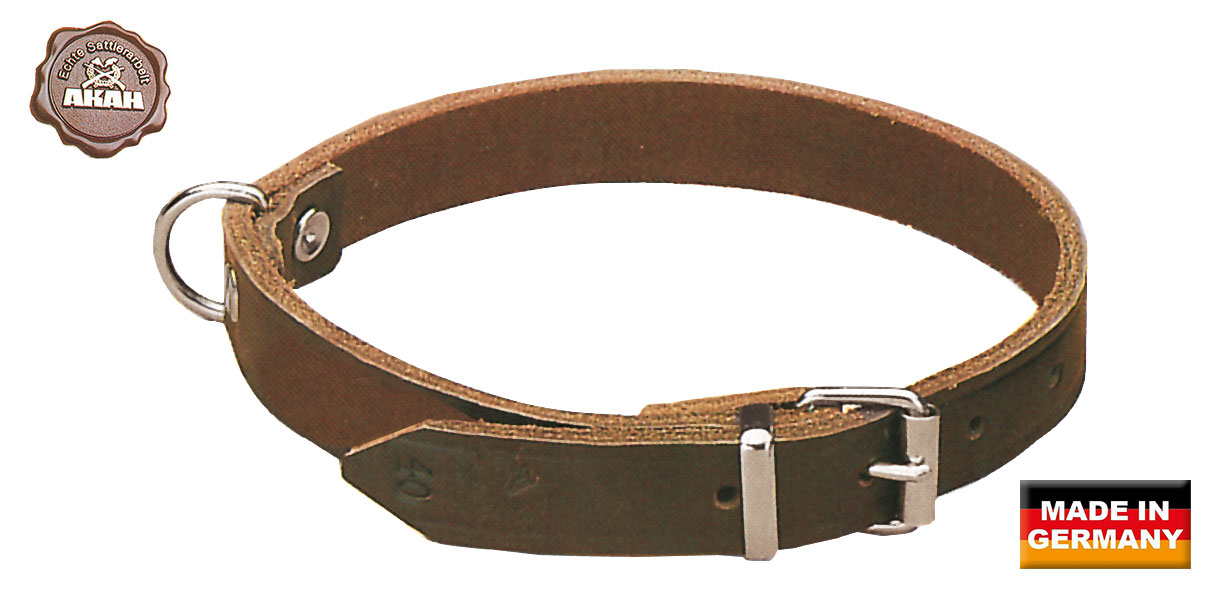 Halsband genietet - aus Sattelleder 30 cm