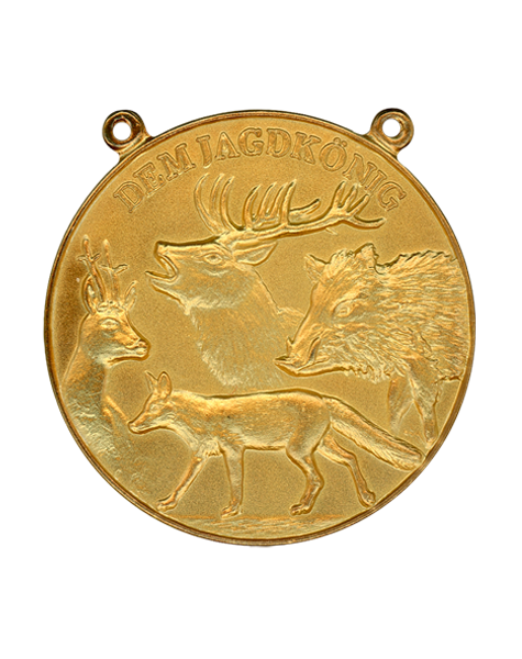 Jagdmed. Hochwild-gold - 60 mm, Ring und Öse