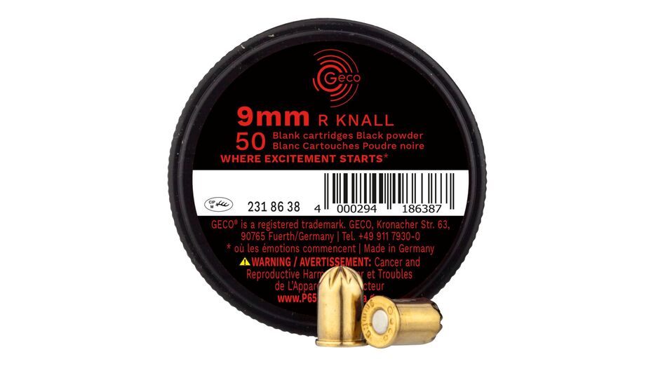 Geco Platzpatr. 9mm R Knall - Schwarzpulver, Dose (a50)