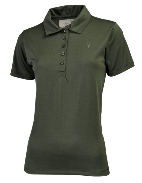 Damen Polo T-Shirt - Lila-Knöpfe
