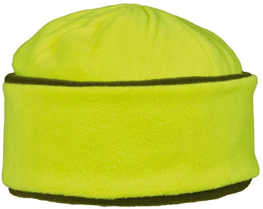 Fleecemütze zum Wenden neon - gelb/oliv in Einheitsgröße