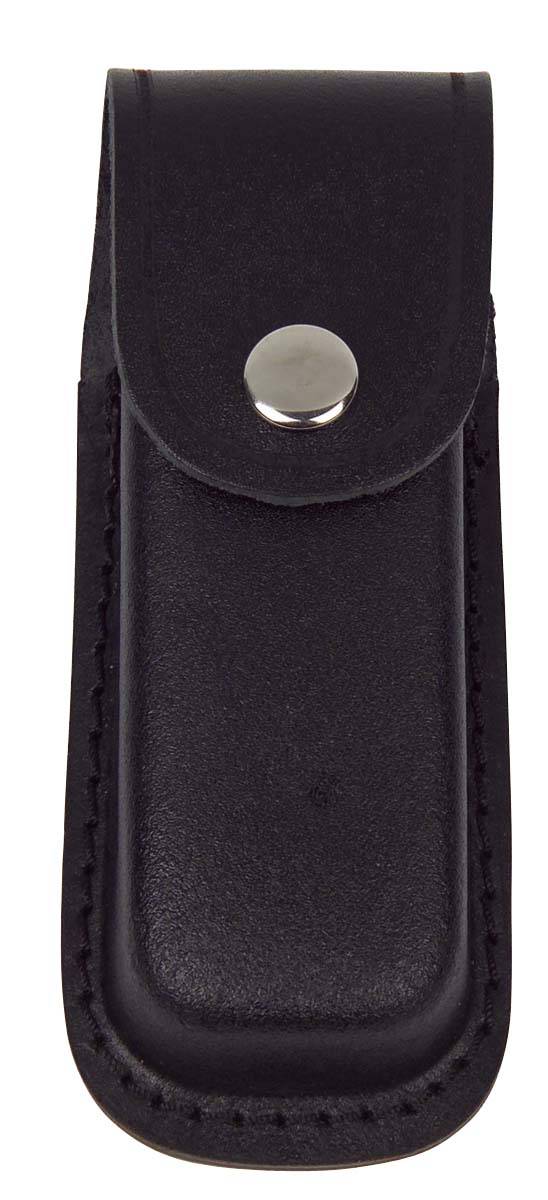 Lederetui 12 cm Taschenmesser - schwarz, längs tragbar