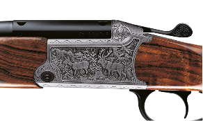 Blaser Bockbüchsflinte 95 Luxus	Arabesken-Gravur	Fuchs mit Ente-Gravur	Rehwild-Gravur	Rotwild-Gravur	Schwarzwild-Gravur