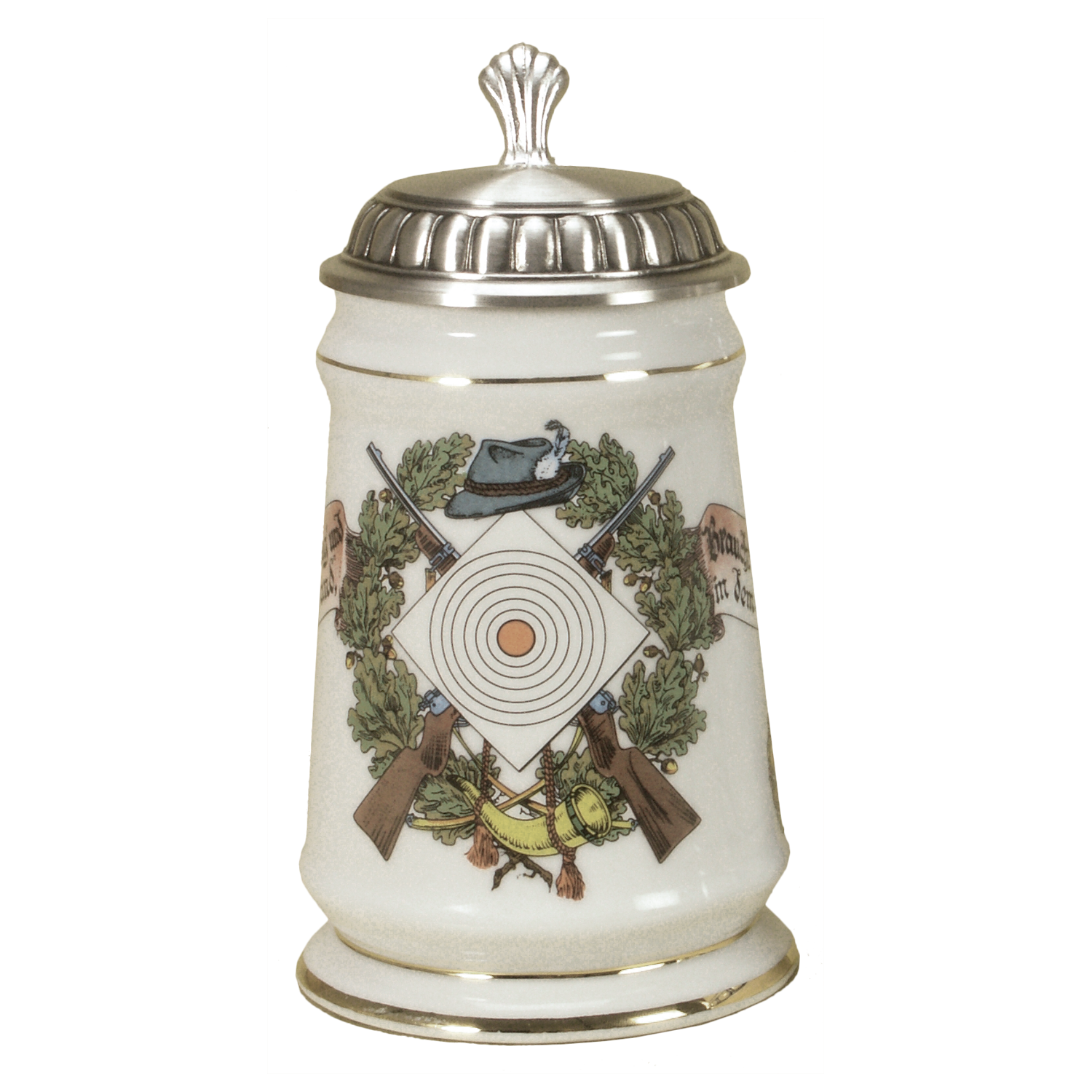 Bierkrug Schützen - aus Porzellan