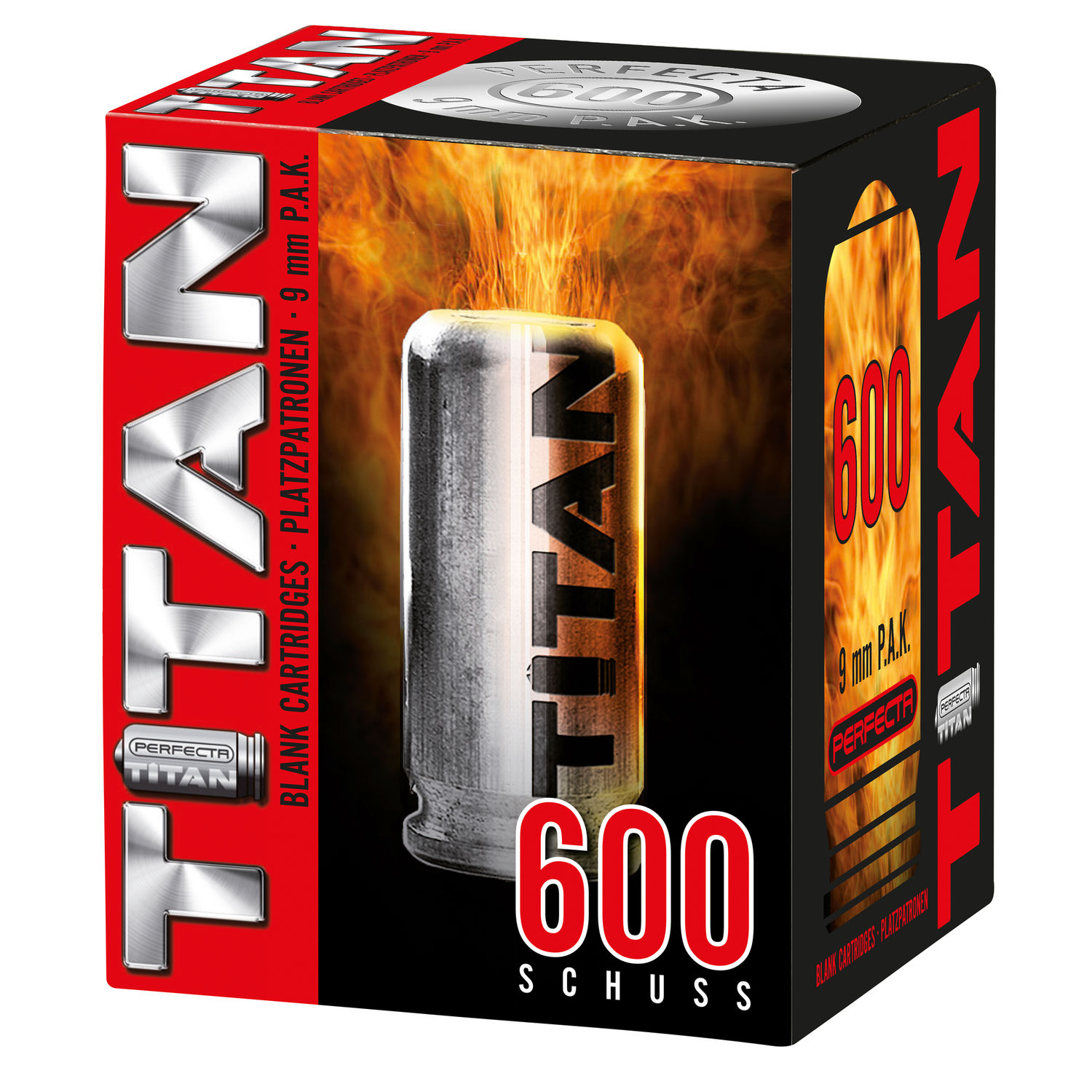 Perfecta Titan Blank - Cartridges 9 mm P.A.K. 600 pcs