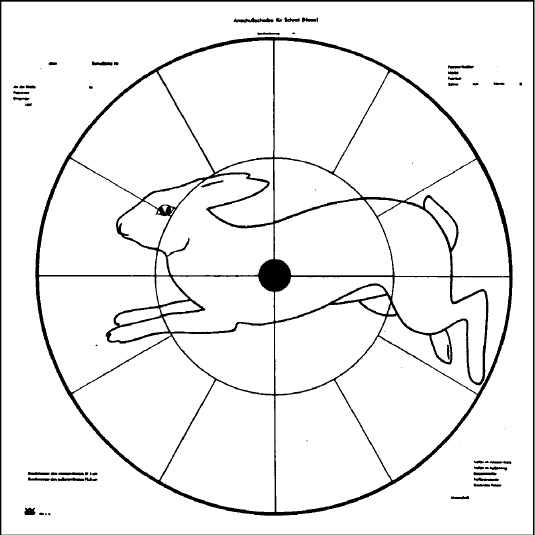 Anschuss-Scheibe, Hase DJV - A18, 16 Felder-Scheibe