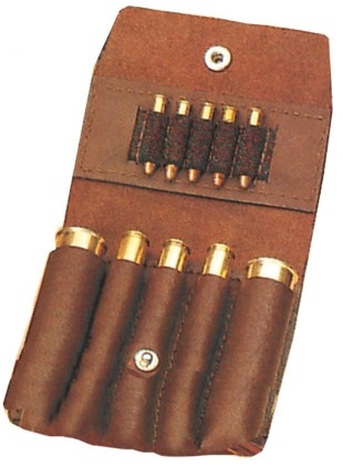 Lederetui 3Kugeln/2Schrote - universal/5Kleinkaliberpatr.