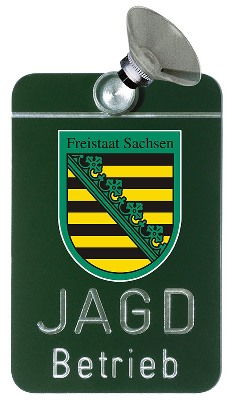Autoschild Jagdbetrieb - Sachsen