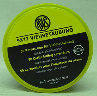 9x17 mm gelb (Kerner/Blitz) - Viehbetäubungspatronen