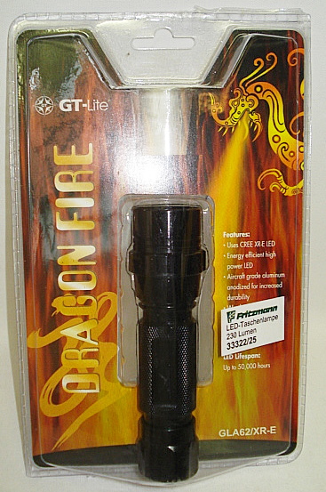 Handlampe Cree-E Q5 LED - 230 Lumen,2xCR123A