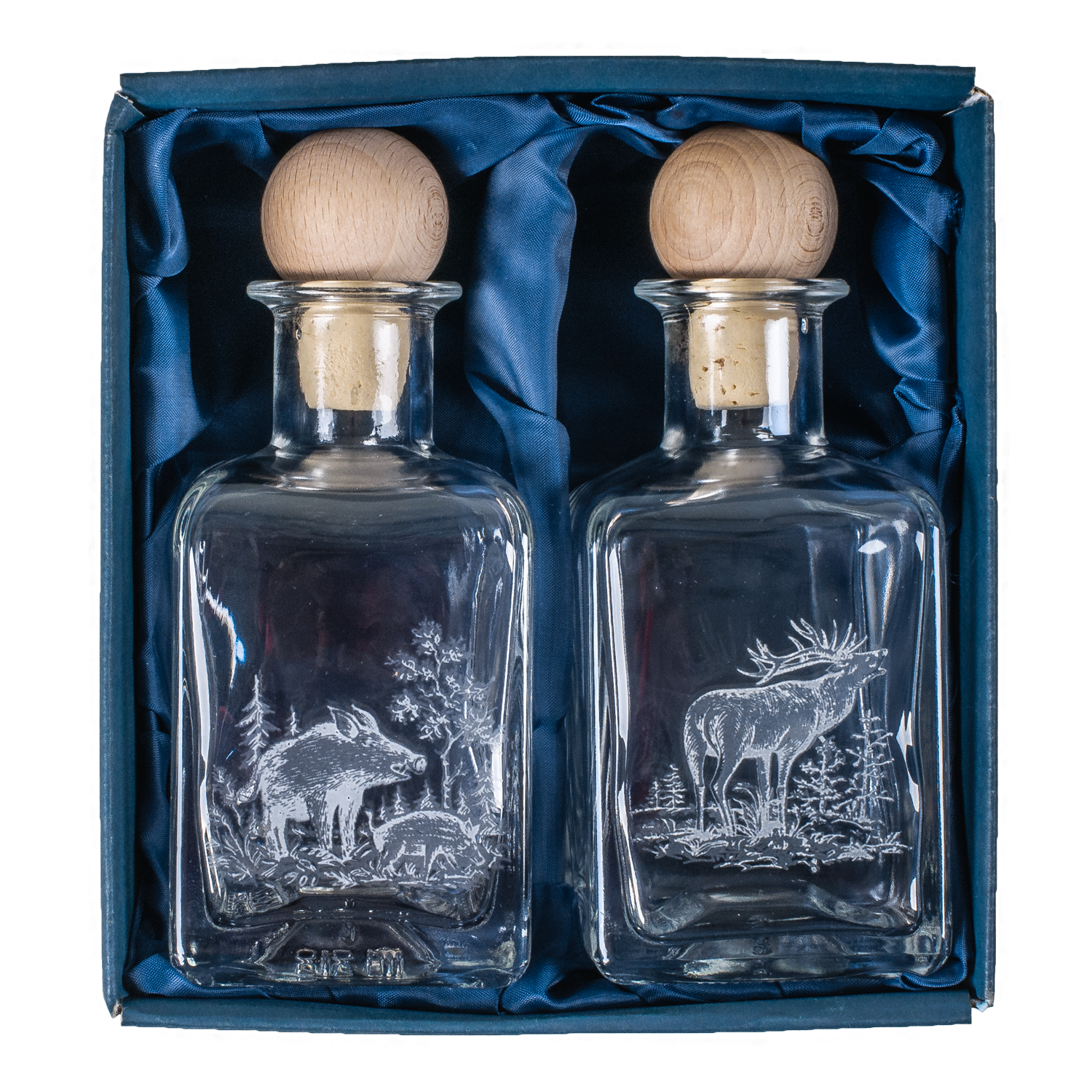 Essig & Öl Karaffe - mit Jagdekor, 2x200ml