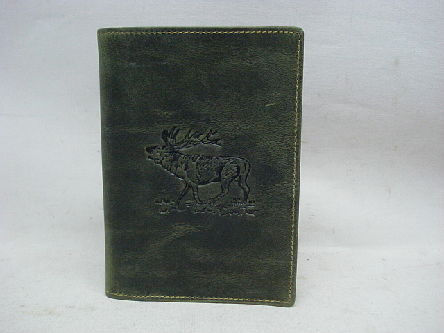 Jagdscheinetui Hirschmotiv - 6 Fächer, oliv
