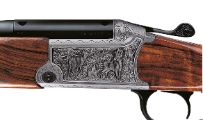 Blaser Bockbüchsflinte 95 Luxus	Arabesken-Gravur	Fuchs mit Ente-Gravur	Rehwild-Gravur	Rotwild-Gravur	Schwarzwild-Gravur