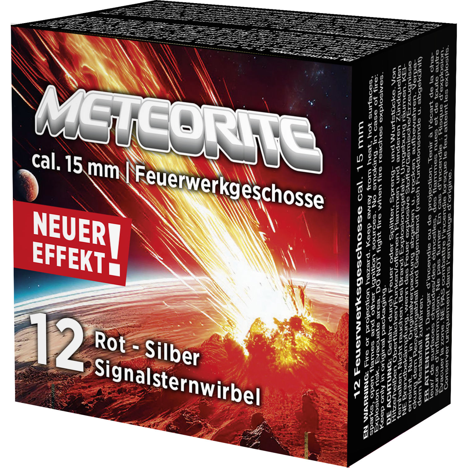 Signalsterne Meteorite 12er - Schachtel Rot-Silber