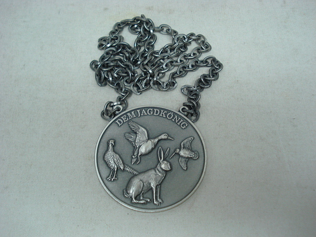Jagdmed. Niederwild-altsilber - 60 mm, Ring und Öse