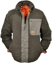 Warn-Wende-Fleecejacke DRÜCK - JAGD oliv/orange tarn
