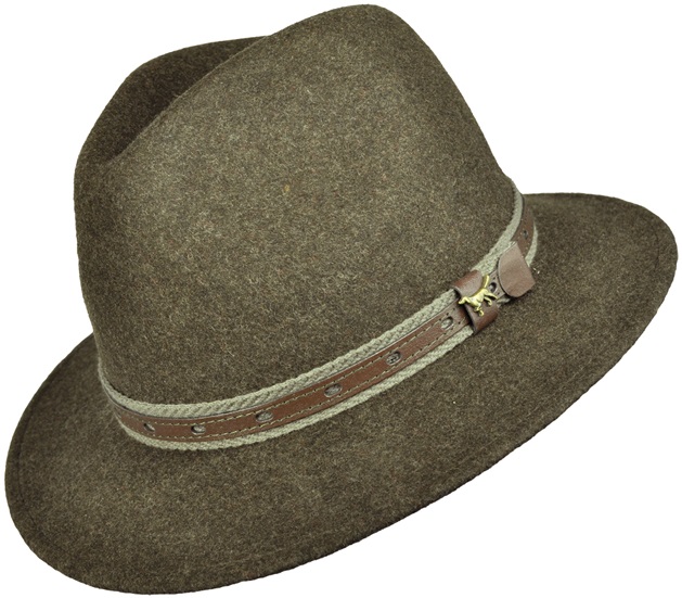 Hut mit Zierteil Jagdhund - 100 % Wolle
