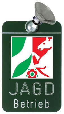 Autoschild Jagdbetrieb - Nordrhein-Westfalen