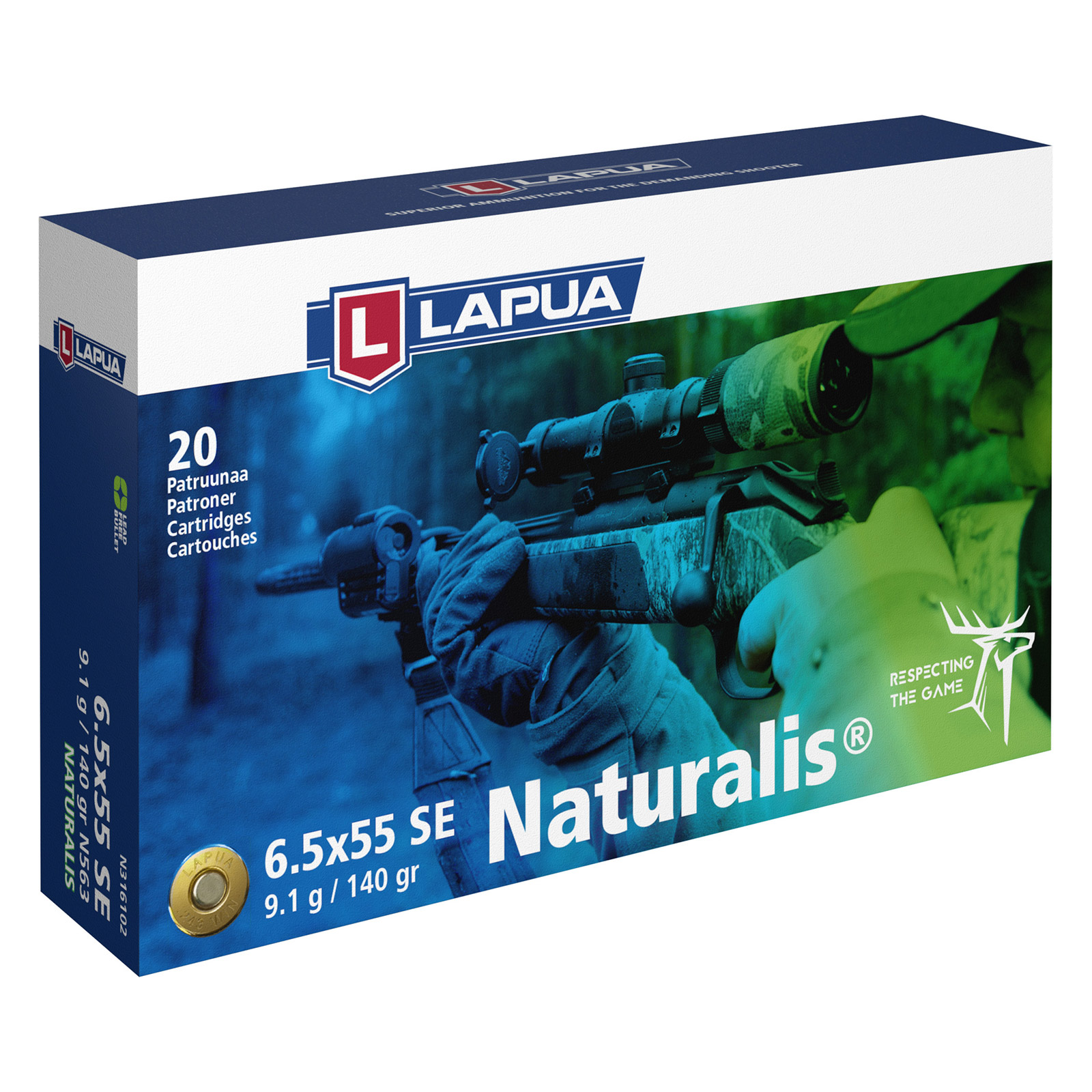 Lapua 6,5x55 SE Naturalis 9,1g - /140grs (a20)