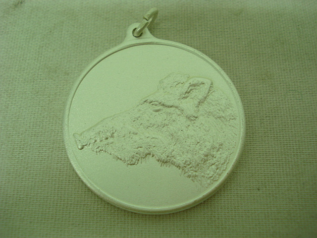 Jagdmedaille Keiler-silber - 40 mm, Ring und Öse