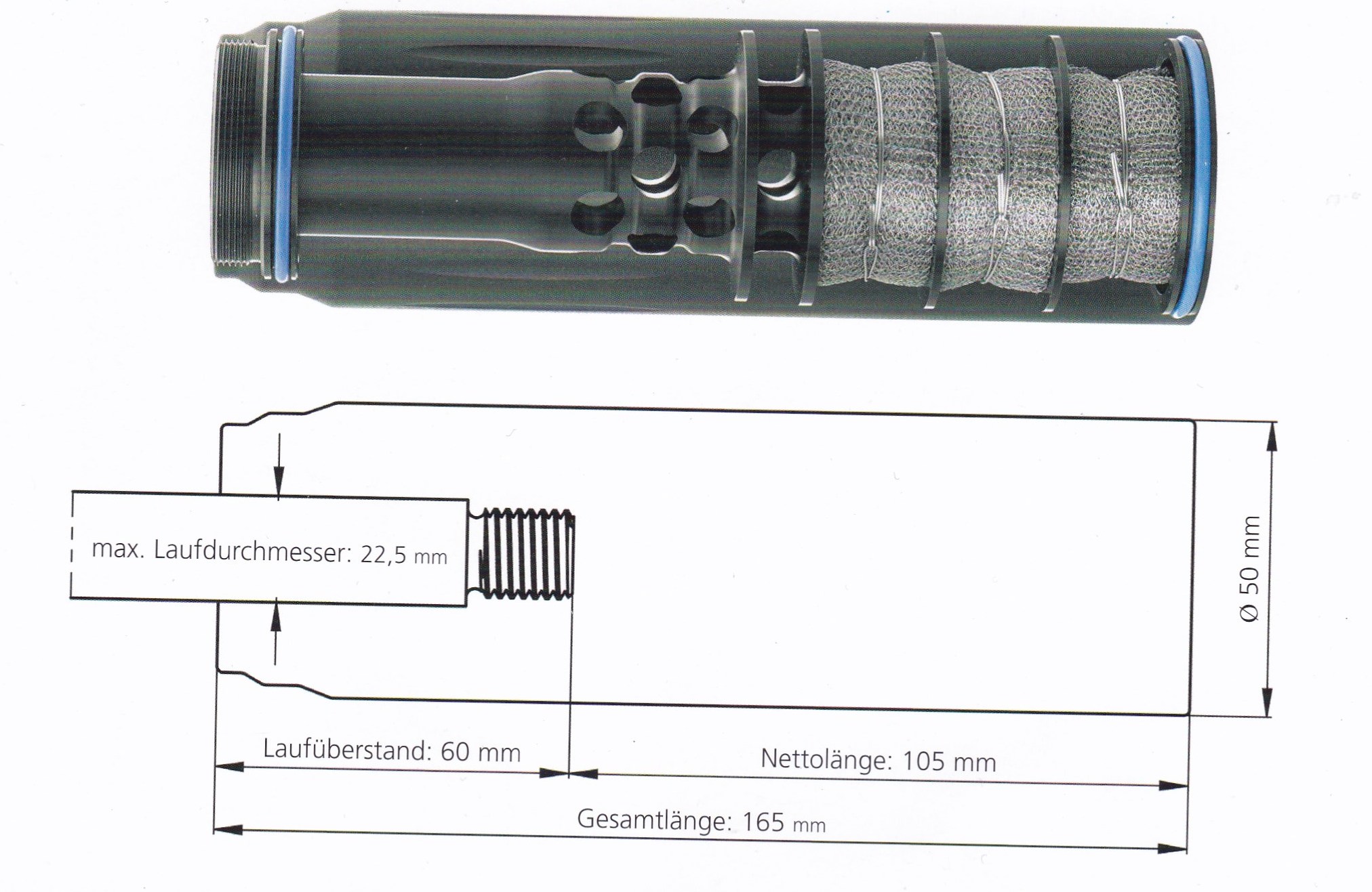 ERA Silencer SOB3D M15x1/.30 - Over-Barrel-Schalldämpfer