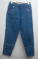 Damenhose mit Blumenstickerei - 100% Baumwolle