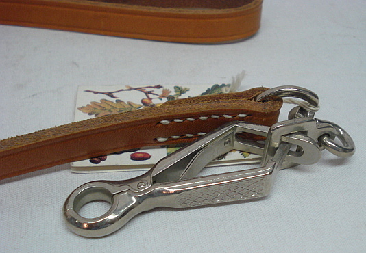 Leine Fahlleder 1,17 m - Breite:15 mm,Scherenzange