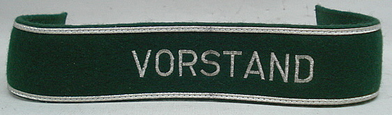 Ärmelstreifen Vorstand - silberner Druckschrift