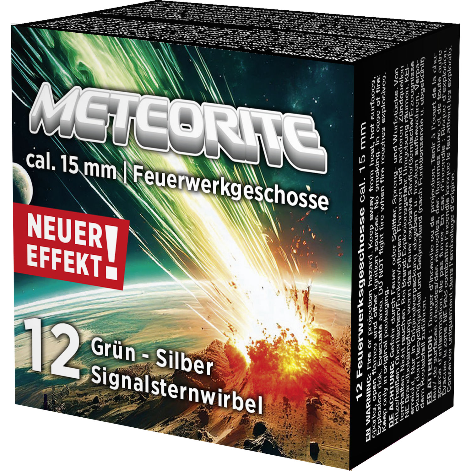 Signalsternwirbel Meteorite - 12er Schachtel Grün-Silber